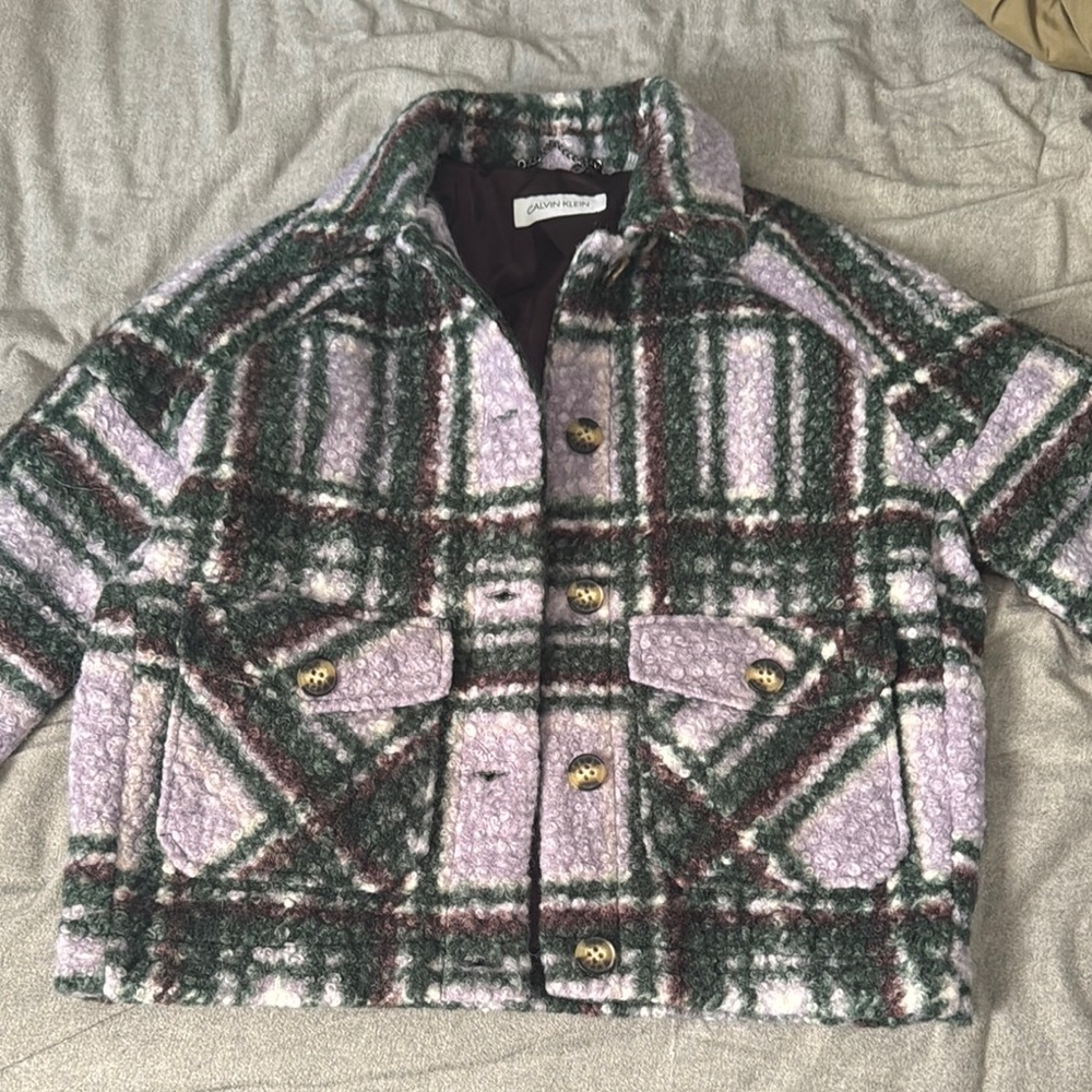 Calvin Klein Plaid Wool Jacket